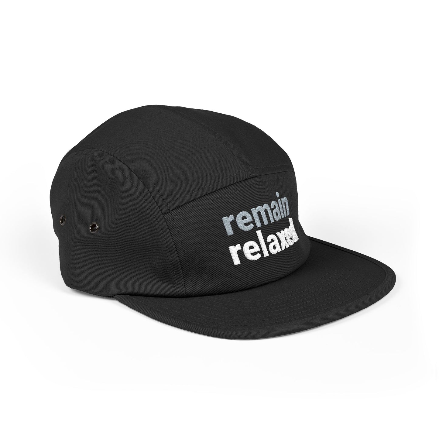 Remain Relaxed Embroidered 5-Panel Cap — Olive Casual Streetwear Hat