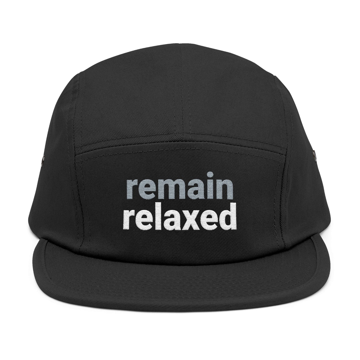 Remain Relaxed Embroidered 5-Panel Cap — Olive Casual Streetwear Hat